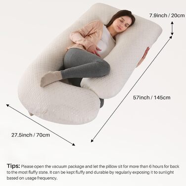М'яке вагітне крісло GKXLH – подушка для вагітних для підтримки спини, живота, стегон, ніг, J-подібна подушка для вагітних для підтримки всього тіла, знімний чохол (білий)
