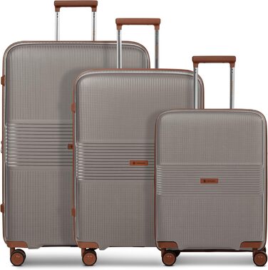 Набір валіз Cappuccino Eco Edition 3-в-1: розширювані, з TSA-замком та подвійними колесами