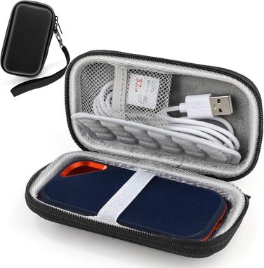 Чохол Tasche для SanDisk Extreme PRO, захисний кейс для SSD SanDisk 1TB/2TB, жорсткий корпус з ручкою (чорний)