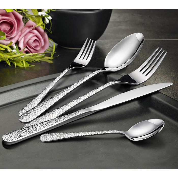 Набір столових приборів TEAMFAR 60 предметів з нержавіючої сталі. Сервіз на 12 осіб. Набір ножів, виделок та ложок з ручкою 