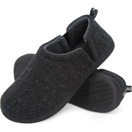 Чоловічі халапи-домашні тапочки Snug Leaves з м'якої штучної вовни та піни з пам'яттю, антиковзкі, теплі, з штучного Sherpa, з двосторонніми еластичними вставками, 44/45 EU, темно-сірий