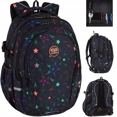 Багатовідсінковий шкільний рюкзак CoolPack, червоний, багатоколірний, 29 л