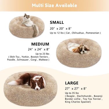Western Home Dog Bed Run, Fluffy Cat Bed, Dog Cushion for Small Dogs, Washable Dog Bed, Dog Basket, Cat Basket for Sleeping 60 cm, Brown