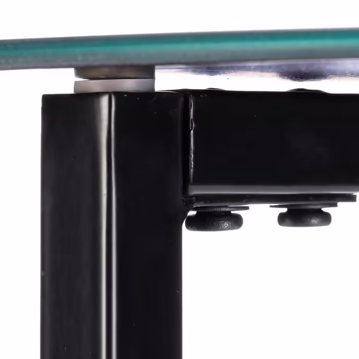 Relaxdays Side Table Glass and Metal Round