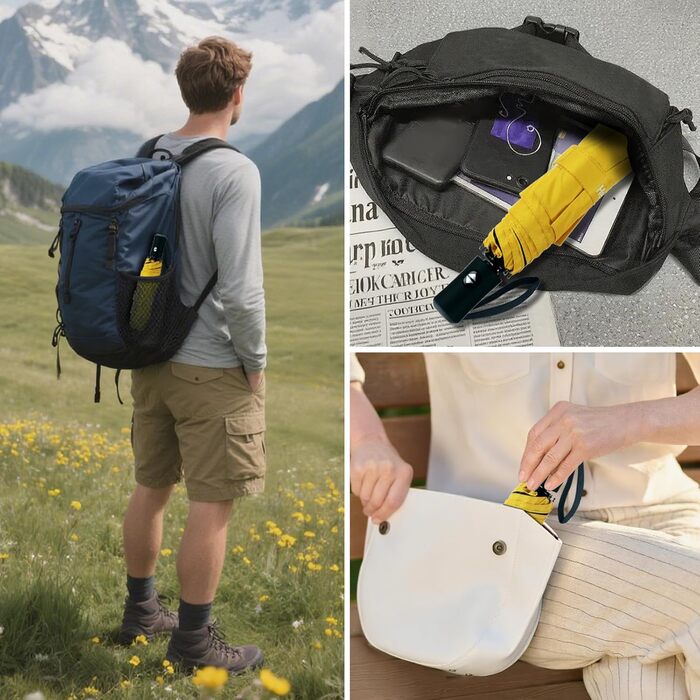 Компактний туристичний парасолька Herreicher з автоматичним відкриванням - легкий, складаний, портативний, з UV-захистом, для чоловіків та жінок (Gleb)