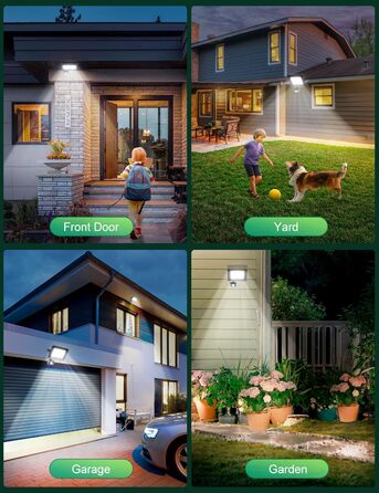 50W LED Floodlight with Motion Sensor Outdoor, Super Bright 4500LM Outdoor Floodlight, IP66 Waterproof LED Outdoor Light Floodlight with Remote Control, 6500K Cool White Spotlight for Garden, Garage, Yard