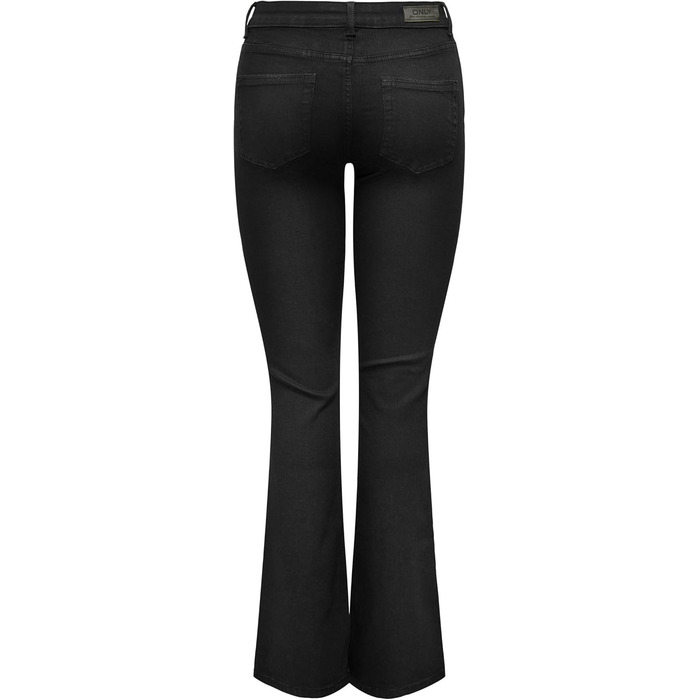 Джинси жіночі кльош ONLBLUSH, чорний денім, середньої посадки, розмір M/30L