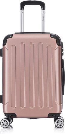 Чемодан-тележка Flexot® Flex-2045 для ручної поклажі (16 кольорів) з подвійними колесами, жорсткий корпус (M, Рожеве золото)