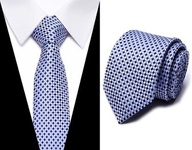 Набір краваток для чоловіків, ткані, жаккард, 6 шт. (золотий, червоний, небесно-блакитний, синій)