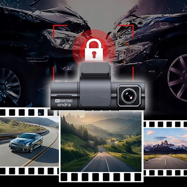 Автомобільний відеореєстратор Ondra XR170 4K UHD: 3 камери, GPS, Wi-Fi