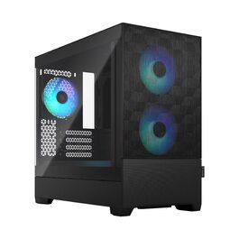 Корпус для ПК Fractal Design Pop Mini Air RGB Black з темперованим склом та сіткою Honeycomb Mesh – 3 RGB вентилятори, підтримка mATX