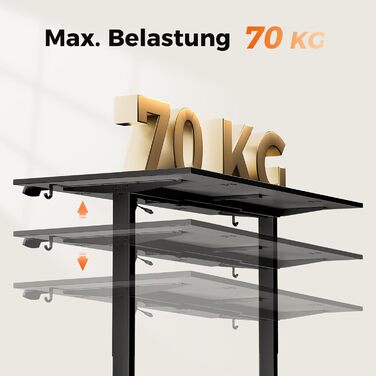 Регульований за висотою стіл Agilestic: електричний, з пам'яттю, ергономічний, 120x80 см, білий/чорний