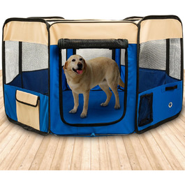 Клітка-манеж для цуценят та дрібних тварин XL, з 8 панелей, розкладний, знімний