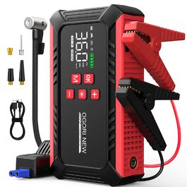 Powerbank з компресором 7000A для запуску авто 12V, 150PSI, 8L/10L (бензин/дизель), LED-ліхтарик
