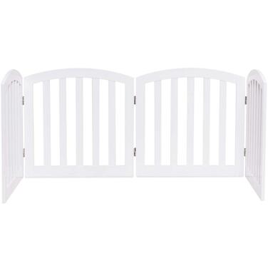 Захисне ґратка для собак та дітей Costway (4 панелі, білий) - 61 x 246 см