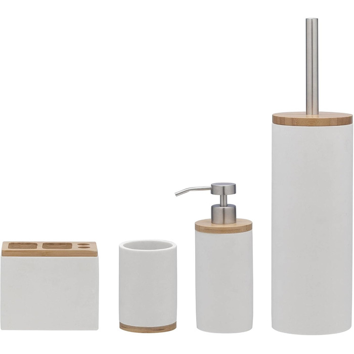 Підставка для електричної зубної щітки Sealskin Grace, органайзер для щітки, насадок та пасти, полирезин, білий, 6 x 12.3 x 10.2 см