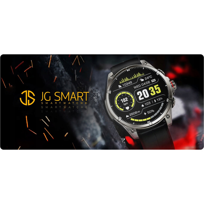 Смарт-годинник JG Smart Apex GPS для чоловіків, чорний