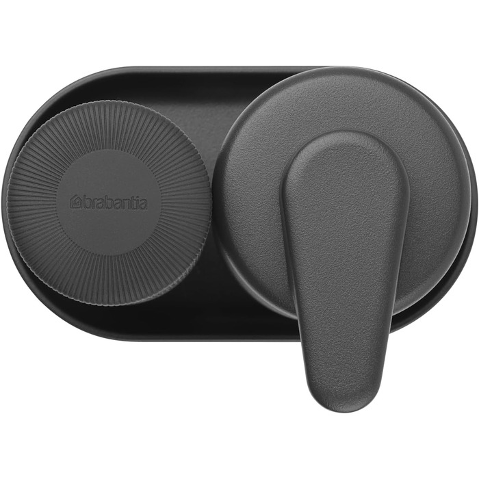 Brabantia Набір дозаторів для мила та миючих засобів 2х200 мл, металевий, сірий Infinite Grey з піддоном