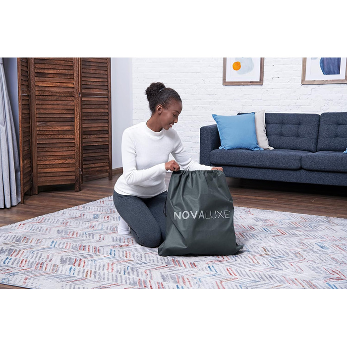 Надувний матрац Novaluxe з вбудованим електронасосом та подушкою, сірий 191x97x38 см