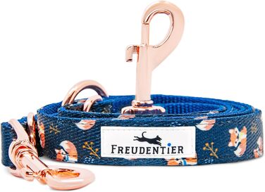 Dog Collar + Dog Leash Set - Includes Gift Box - 3-Way Adjustable Leash 2m - Let's Get Foxy Collection for Small, Medium & Large Dogs