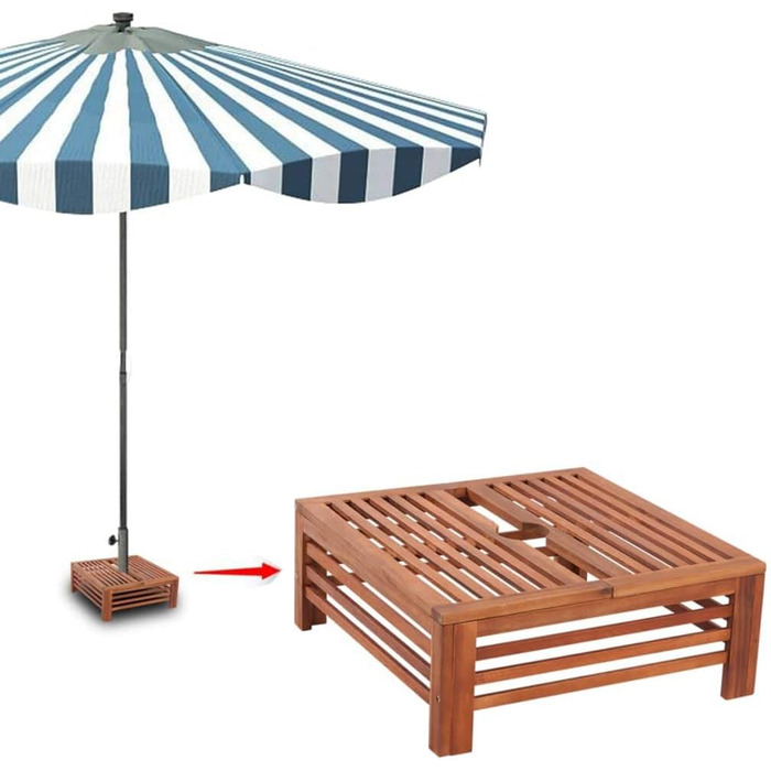 vidaXL Acacia Wood Parasol Stand Umbrella Stand Parasol Stand