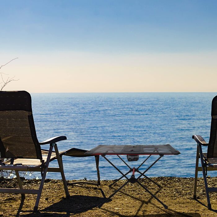 Складний кемпінговий стіл Tentock Ultraleicht з алюмінію - для пікніка, походів, подорожей та дому (чорний)