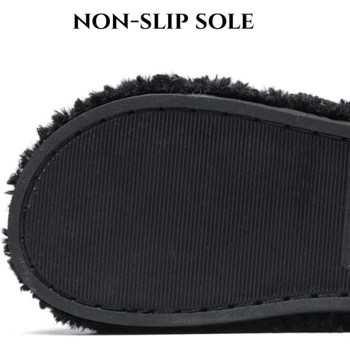 SMajong жіночі плюшеві домашні тапочки зимові теплі, м'які, з антиковзким покриттям, зручні, з підкладкою, чорні (36/37 EU)