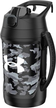 Under Armour Playmaker Sport-Krug, Insulated and Leak-Proof Water Bottle with Handle, 1.8 l, Black/Black (Black Woodland)