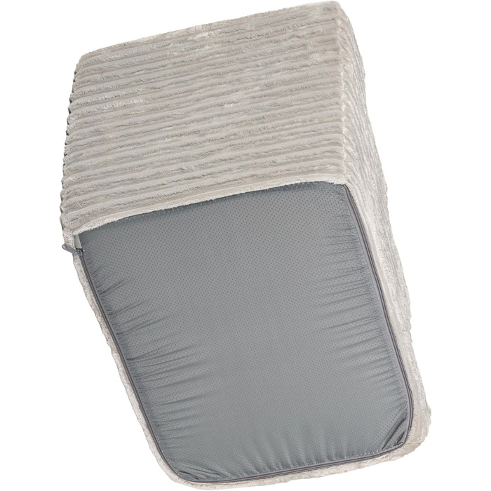 Сходинка для собак та котів Boutique Zoo: 4 сходинки, 40 см, велюр, сірий колір | для ліжка та авто