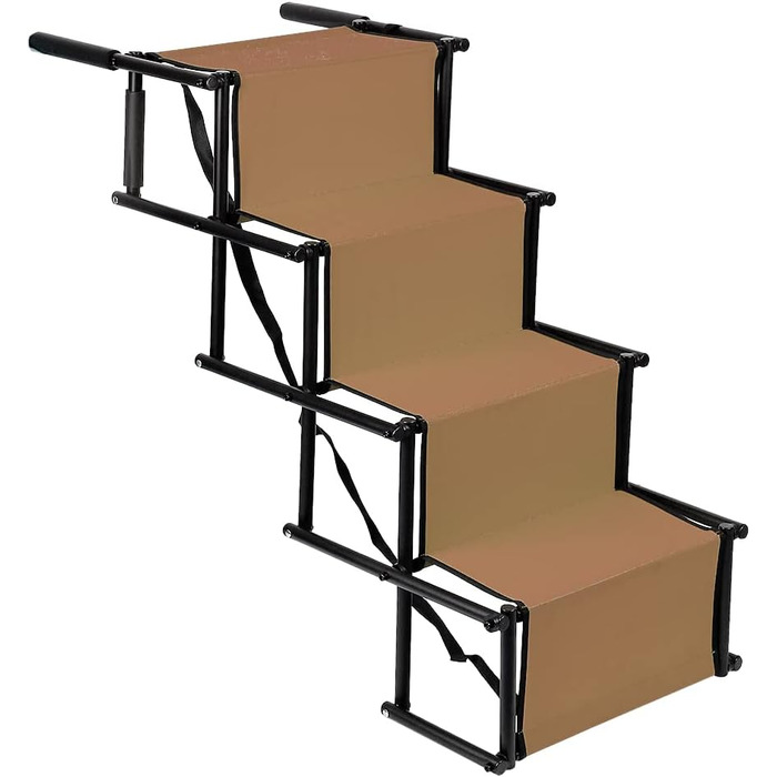 Зручна рампа для собак у машину, підходить для великих та маленьких собак. Складана рамка для авто, витримує вагу 90 кг (139*45*76 см - чорний/коричневий)