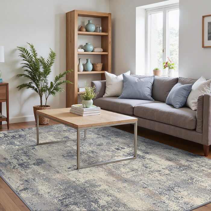 Килимок для вітальні BEIMO, абстрактний дизайн, короткий ворс, 120x170 см, антиковзаючі, для спальні, ванної, кухні, коридору, блакитний