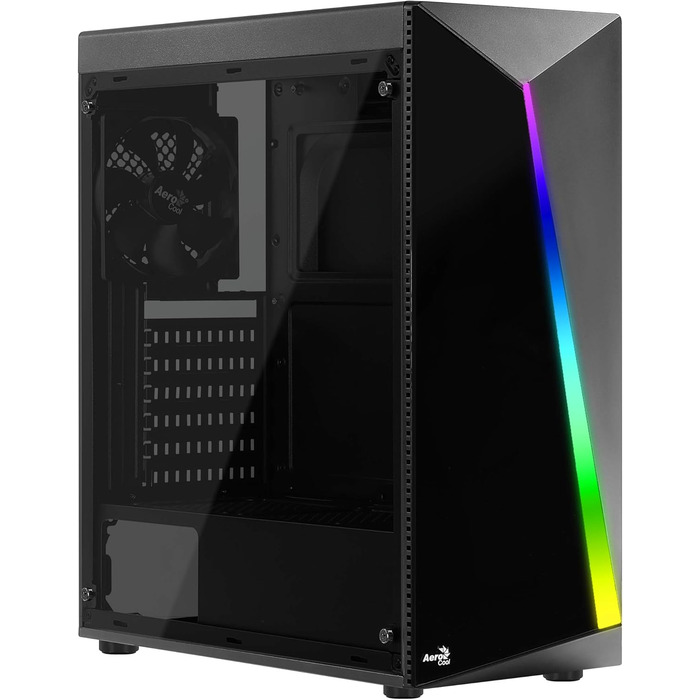 Корпус для ПК AeroCool SHARD, ATX, з акриловим склом, RGB, 13 режимів, вентилятор 12 см, чорний