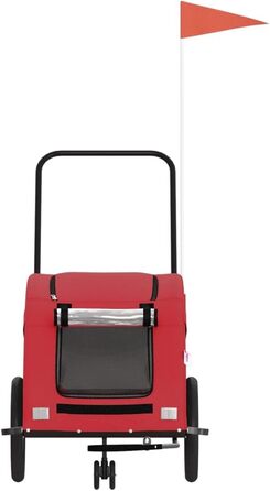 Фургон для собак VidaXL - червоний, 30 кг, Oxford-Gewebe, з прапором та відбивачами