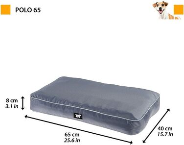 Ортопедичний лежак для собак Ferplast Polo - лежак для собак та котів, 80 x 50 x 8 см, сірий, знімний наповнювач, миючий, стійкий до подряпин