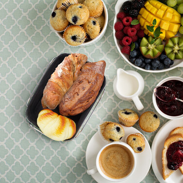 Relaxdays Bread Box Metal with Fabric Insert