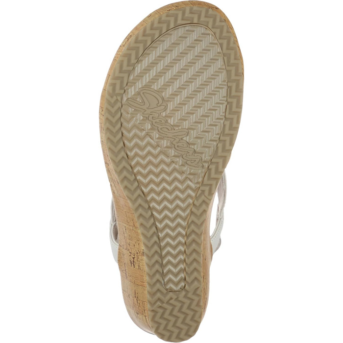 Босоніжки жіночі Skechers Beverlee Date Glam на танкетці, кремовий колір, 38 EU