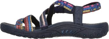Сандалі жіночі Skechers Reggae Sew Me Boho плетені з ремінцями, блакитно-різнокольорові, розмір 37.5 EU