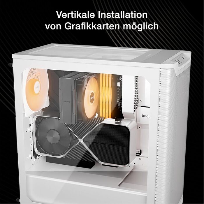 Корпус для ПК be quiet! Pure Base 501 LX (Білий) з 2 вентиляторами Pure Wings 3 140mm PWM, USB 3.2 Gen. 2 Type-C, підтримка вертикальної установки GPU