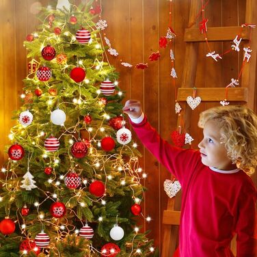 16 штучок новорічних кулі пластикові, 6 см, прикраси для ялинки, декор на Різдво, для дому, святкування, вечірки (червоний та білий)