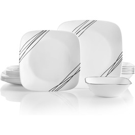 Corelle Сервіз для 6 осіб (18 предметів), чорно-білий, з малюнком 