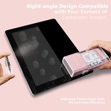 Набір для чищення клавіатури та гаджетів, рожевий. Комплексний набір для MacBook, iPhone, iPad, AirPods, комп'ютера. Очищувач з спреєм та щіткою.