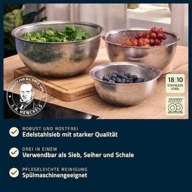 Кухонне сито HENCKELS by ZWILLING TRIO, 16 см, нержавіюча сталь, срібне