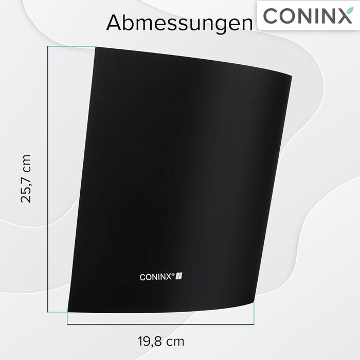 Coninx Knife Block without Knives Black - Modern Knife Block with Flexible Slats - Universal Knife Holder - Stylish Unloaded Knife Block - Facilitates Knife Storage