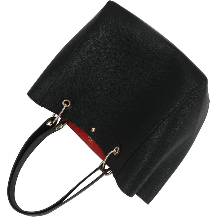 Жіноча шкіряна сумка-шопер великого розміру для студентів та роботи, чорна