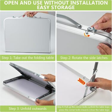 Складаний столик - білий: багатофункціональний, для дому, відпочинку, кемпінгу