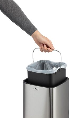 Сміттєвий бак сенсорний NO TOUCH Durable 6л срібний з відром