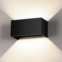 LED настінний світильник Cwycfw 24W, 2 шт., регульований світловий промінь, чорний, тепле біле світло 3000K, IP65, вологостійкий, для внутрішнього та зовнішнього використання