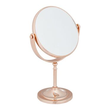Relaxdays Makeup Mirror with Magnification, Copper Finish