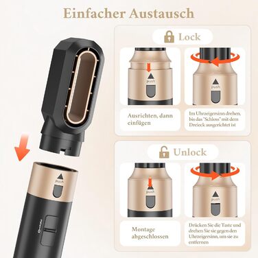 6-в-1 Airstyler Set: Фен, плойка, випрямляч, щітка для об'єму | 1000W, для сухого волосся