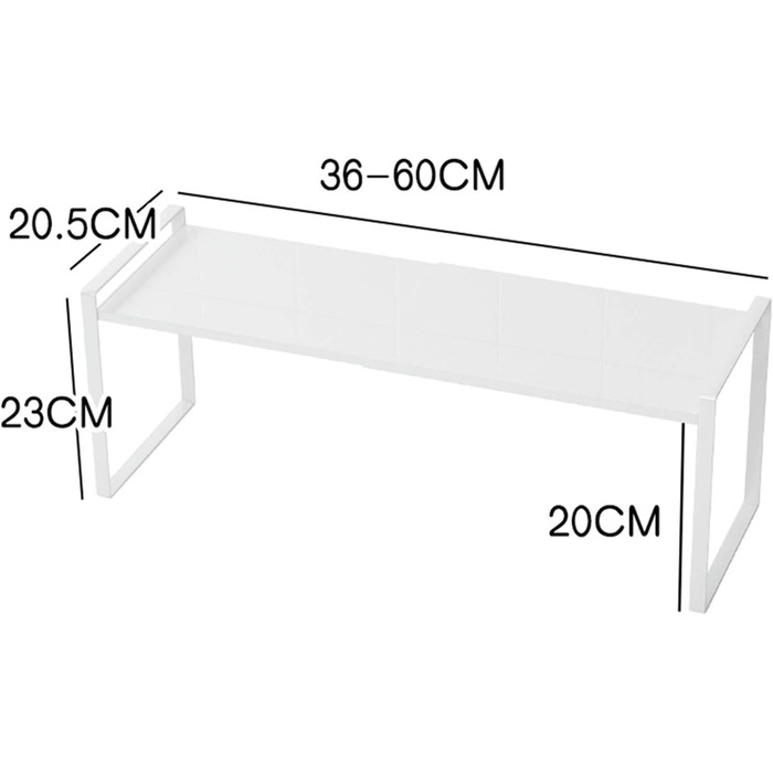 KZOBYD Expandable Kitchen Shelf, Foldable Kitchen Cabinet Shelf Spice Rack Organizer for Dishes and Supplies Stackable Kitchen Storage Organizer for More Storage Space (White, M)